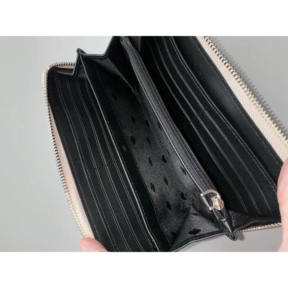 Kate Spade NWT Cameron Large Continental Wallet Warm Beige Black